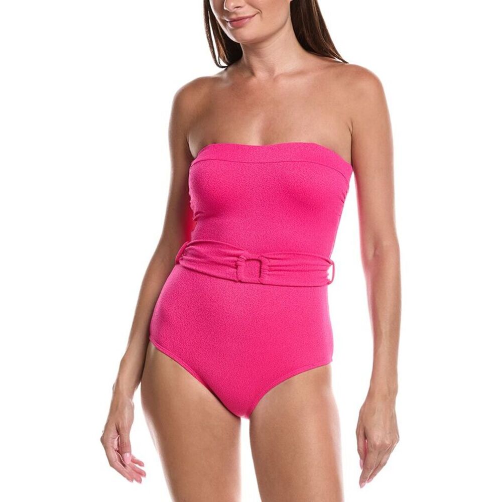 Anne Cole Womens Strapless Belted One-Piece